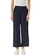Women's Fabric Trousers Navy Blue