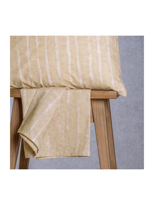24home.gr Casual Σετ Σεντόνια Υπέρδιπλα με Λάστιχο 160x200+32εκ. Beige (4τμχ)