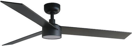 Faro Barcelona Rudder 3 L SWT Ventilator De Tavan 132cm Cu Lentile De Mărire Negru/Nuc