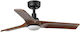 Faro Barcelona Heywood S SWT Ανεμιστήρας Οροφής 90cm με Φως Black/walnut