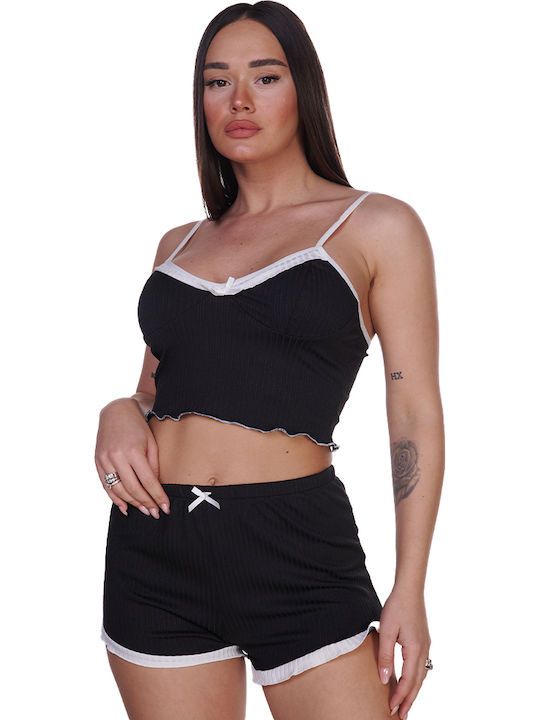 Comfort Καλοκαιρινό Babydoll Μαύρο