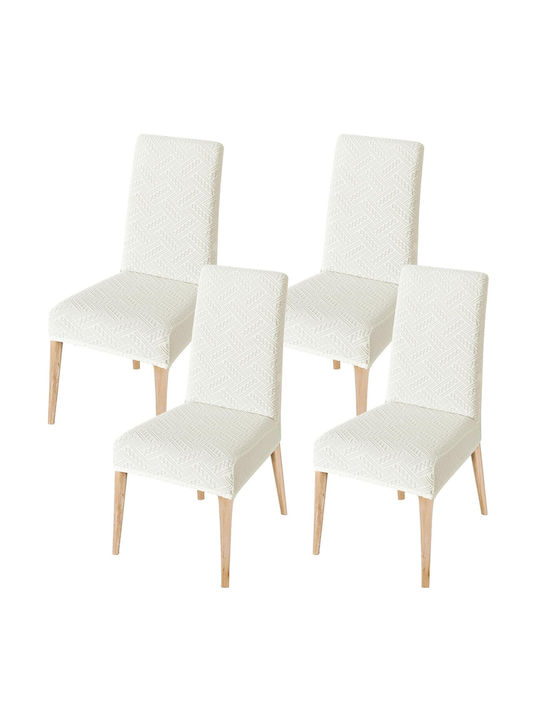 Schützende Dekorative Elastische Abdeckung Für Stuhl Beige 6Stücke