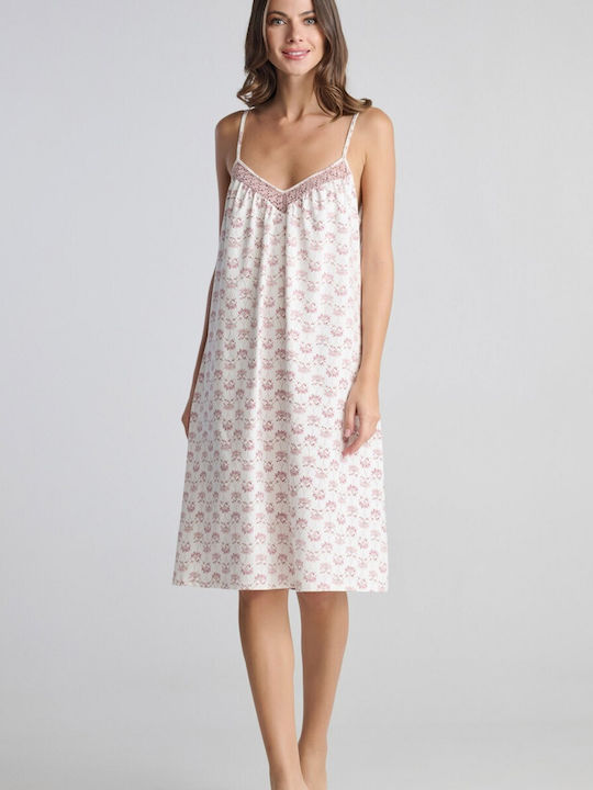 Pen-ky Summer Women's Nightgown Floral Ecru