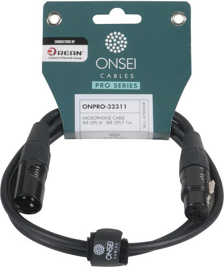 Onsei Cablu XLR Male - XLR Female Negru 1m MAS4702048
