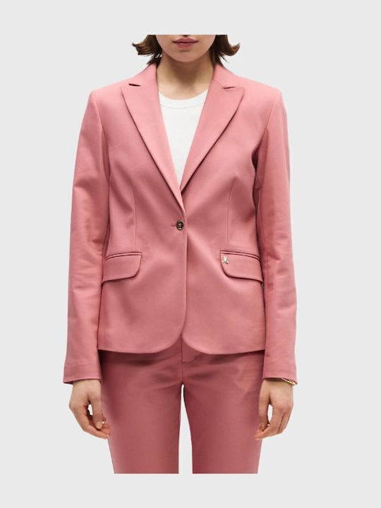 Mos Mosh Μακρύ Γυναικείο Σακάκι Pink