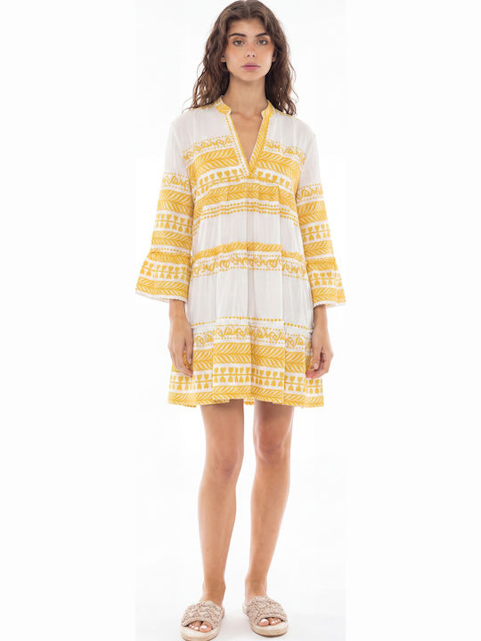 Pink Label Women's Beachwear Dress Yellow