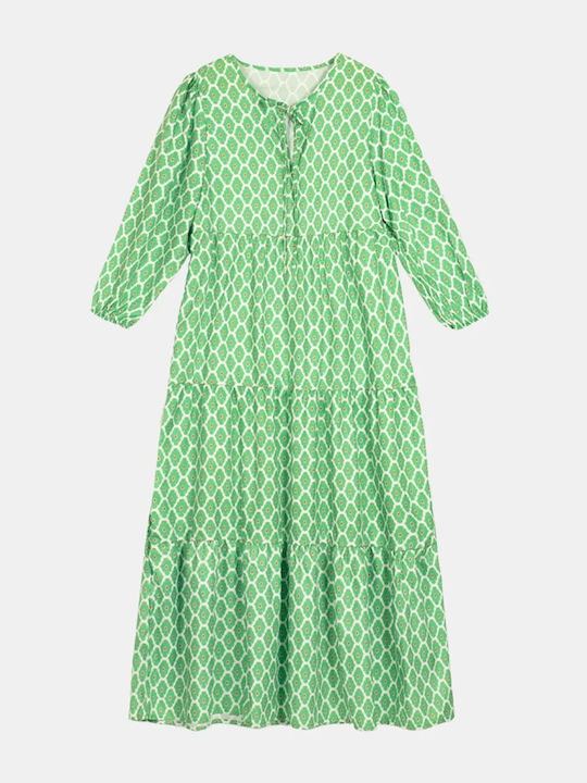 Maxi Oversize Φόρεμα Εμπριμέ Μέγεθος 4xl Πράσινο