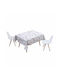 Ankor Stain Resistant Brown and Grey Tablecloth 140x140cm