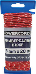 Universal Seil Powercord 3 Mm 20 M Rotes