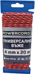 Universal Seil Powercord 4 Mm 20 M Rotes