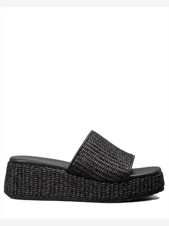 Sandale Flatforme Damă Negre E80-MAURI