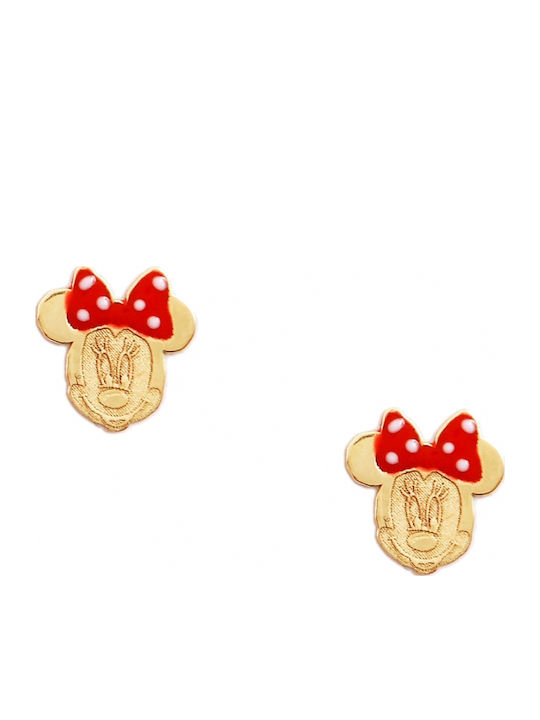 Cercei Copii Studs Coroane Din Aur 14K