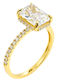 Xrisokosmima Single Stone Ring in 14K Gold with Zircon