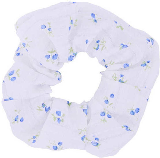 Celestino Women's Hair Scrunchie With Metallic Details White