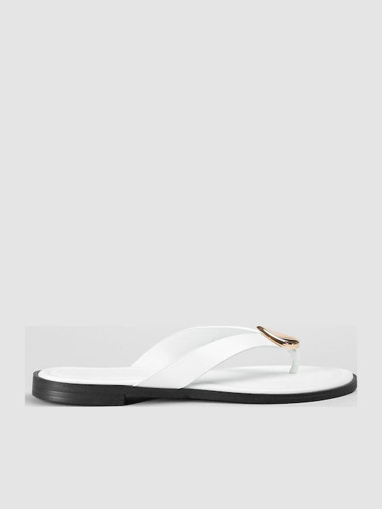Late Again Women's Flat Sandals White