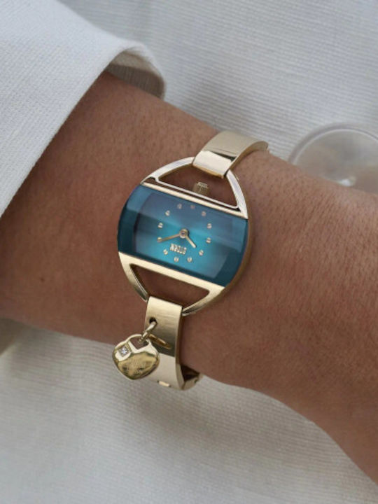 Storm Womens Battery Watch with Gold Metal Bracelet