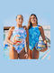 Activewear Swimsuit with Zipper Blue