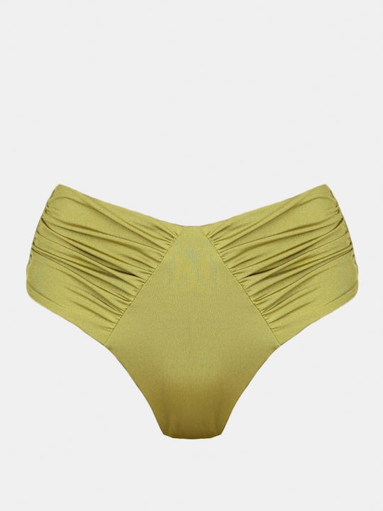 Rock Club Bikinihosen Slip Hohe Taille Olive