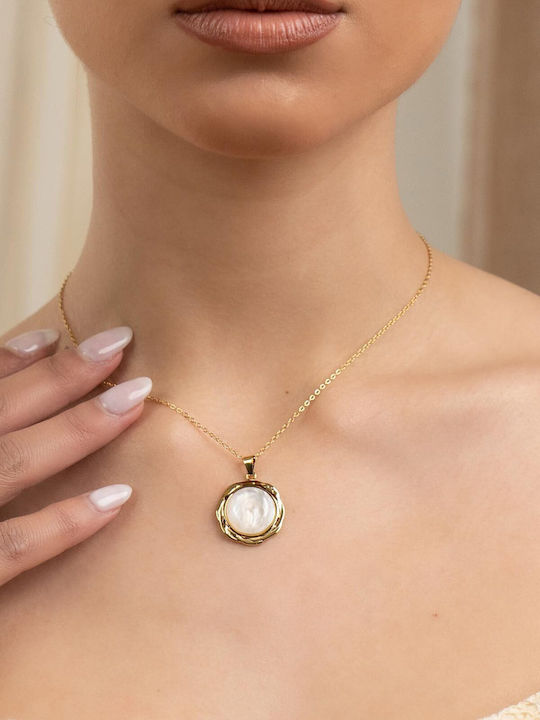 Late Again Necklace Made of Gold Plated Steel Late Again Necklace Made of Gold Plated Steel