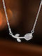 By Queen Silver Minimal Elegant Tulip Necklace With Zircon