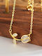By Queen Silver Gold Plated Necklace Tulip With Zircon