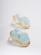 Late Again Stud Earrings Made of Steel Gold Plated with Stones Blue