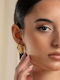 Late Again Gold Plated Steel Stud Earrings with Stones