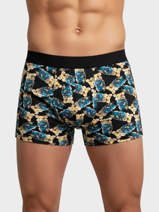Herren Boxershorts Schwarz mit Mustern