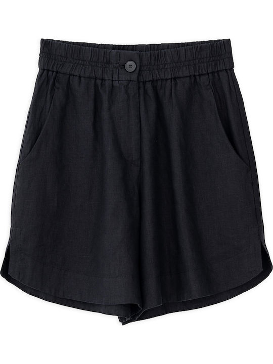 Philosophy Wear Дамски Ленен Шорт Черен