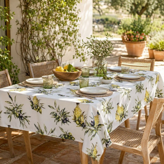 Pucioasa Tablecloth Rotunda Cotton Olive Φ140cm