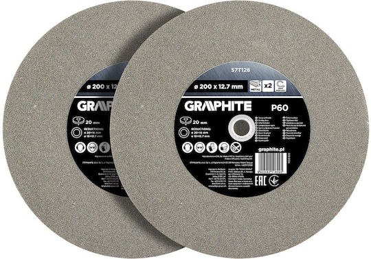 Graphite Grinding Discs 200 X 20 16 12.7 X 20 Mm P60 2 Pcs
