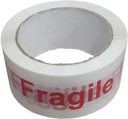 6 Τεμάχια Ταινία Συσκευασίας Εύθραυστο 48mm X 60m Pvc Άσπρο Κόκκινο