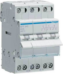 Hager Rail Changeover Switch Three Pole 40A Sf319g Sf340
