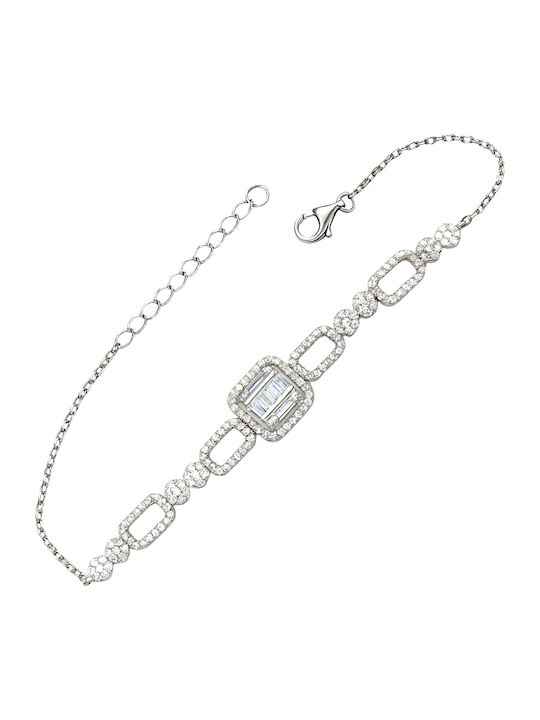 Xrisokosmima Women's Silver Bracelet with Zircon