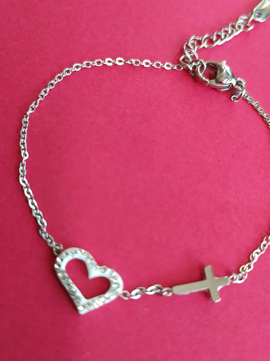 Amalfi Accessories Women's Bracelet with Heart Design Made of Steel