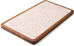 Plăcuță Din Lemn Dreptunghiulară 40x25cm Albă Gold Spots