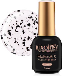 Top Coat Luxorise Flakesart Shine Black Eleganc...
