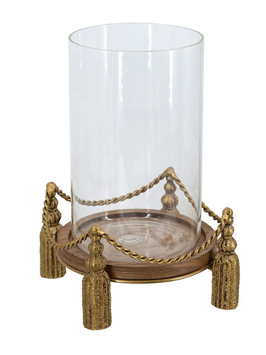Artekko Κηροπήγιο Μεταλλικό σε Χρυσό Χρώμα 15.5x22.5x15.5εκ.