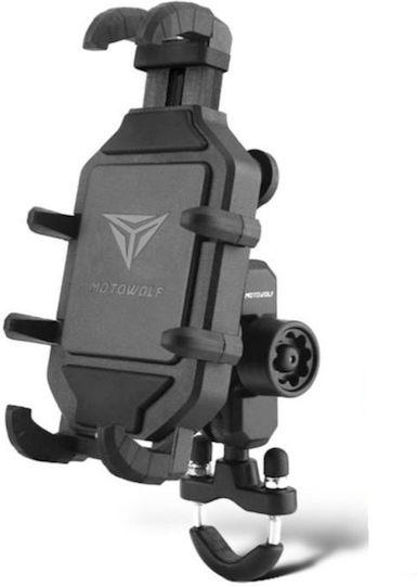 Motowolf Mdl2827d Βάση Κινητού Μοτοσυκλέτας Ρυθμιζόμενο Βραχίονα Τιμόνι Μαύρη