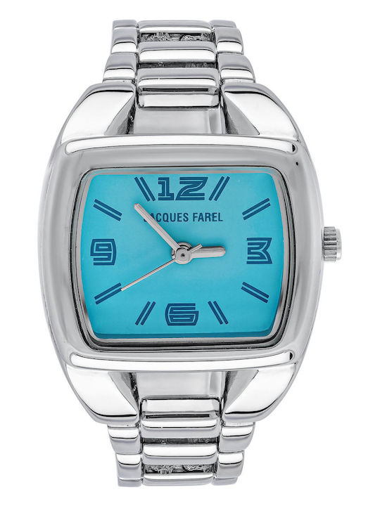 Jacques Farel Herrenuhr 20mm Batterie mit Silber Metall-Armband