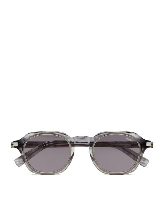 Zegna Men's Sunglasses with Transparent Horn-Rimmed Frame EZ0286 20A