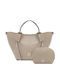 Set Leather Women's Shoulder Bag Gray