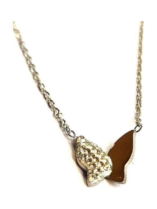 Amalfi Accessories Halskette mit Schmetterling-Design aus Stahl