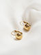 Late Again Dangle Steel Gold Plated Earrings