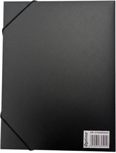 Optima Prod Din Plastic Plastic Folder Elastic Corners 40mm Width 800 Microns Optima Black