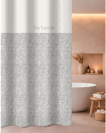 Guy Laroche Code Κουρτίνα Μπάνιου Υφασμάτινη με Τρουκς 240x185cm Grey