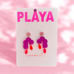 Pink Stories Single Steel Hoop Earrings Gold Plated