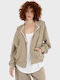 Damen Sweatshirt mit Kapuze Beige