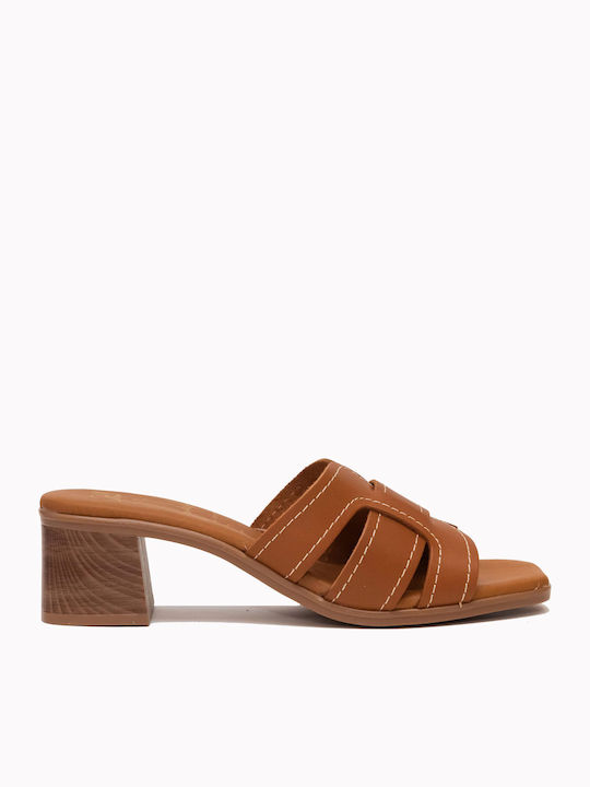 Oh My Sandals Leather Mules with Low Heel Roble