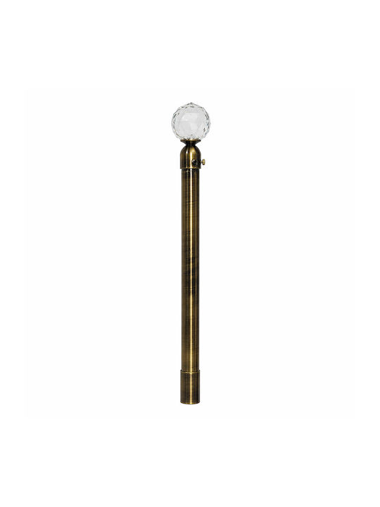 Extendable Metallic Single Curtain Pole Φ16mm 110-210cm Bronze